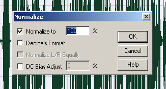 Normalize dialogue box Normalize dialogue box